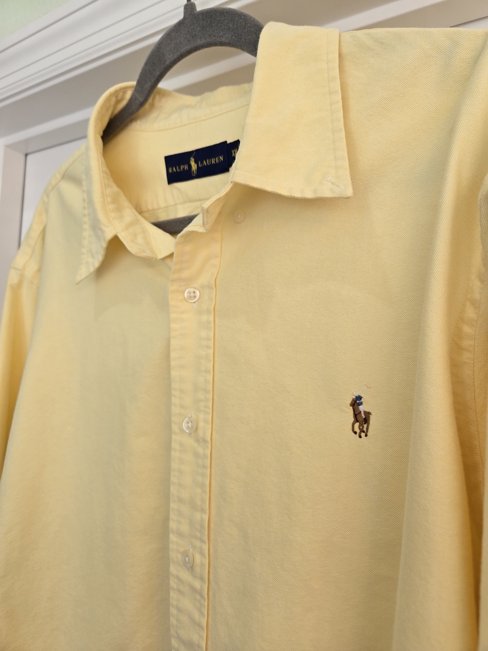 Ralph Lauren Butter Yellow Classic Button-Down Brown Polo Pony Preppy Old Money - Picture 7 of 14